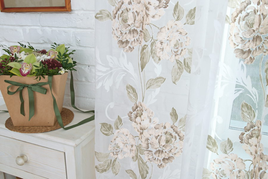 Шторы ШАМПАНЬ FLOWERS TUL